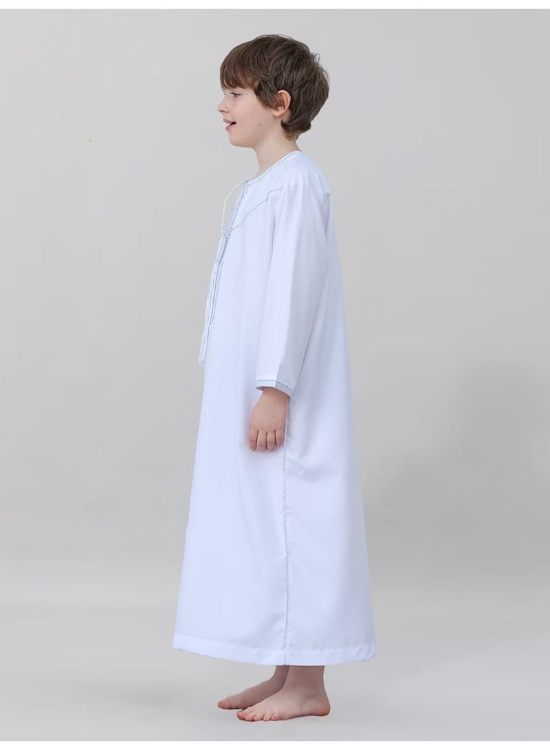 High-end solid color thobe for boys, Oman style - Image 3